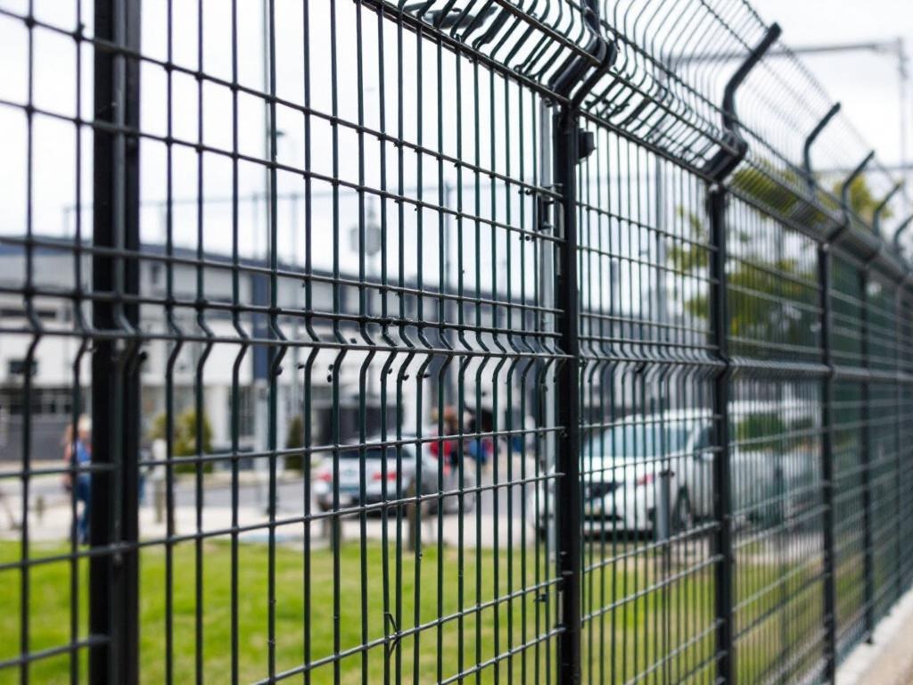 8-foot tall 358 mesh anti-climb security fence with finger-proof welded wire design