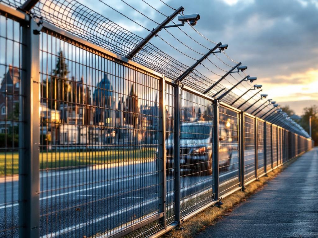 CCTV integrated fence system with smart cameras and perimeter monitoring