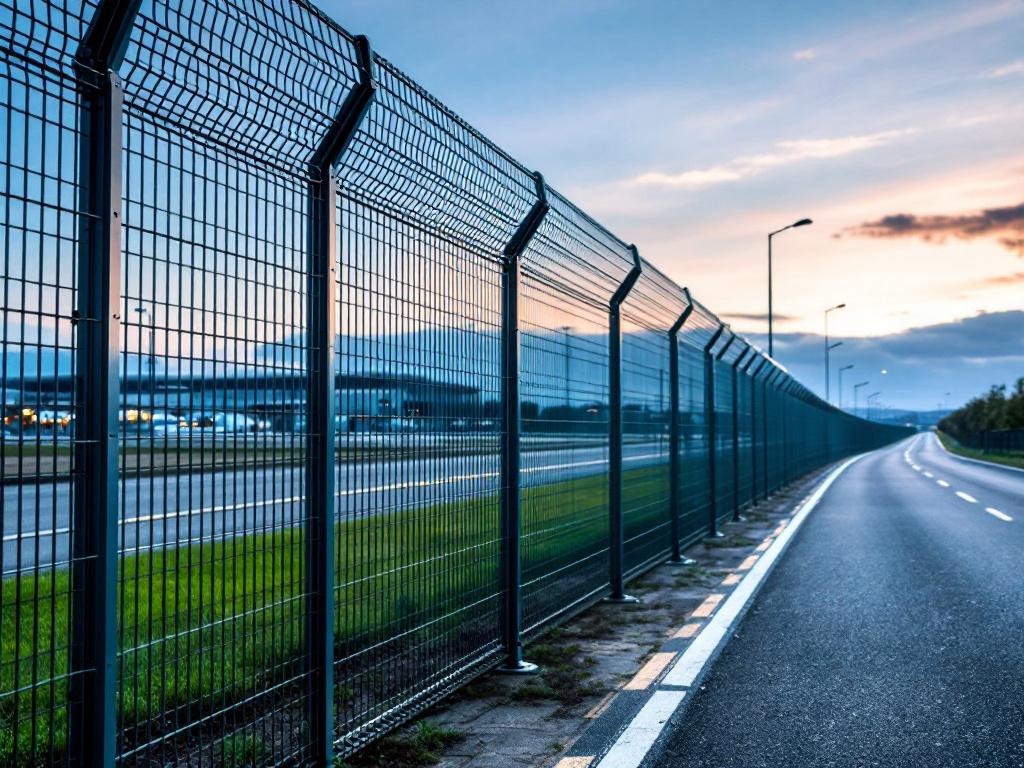 8-12 foot steel mesh Clearview Security Fence with transparent design