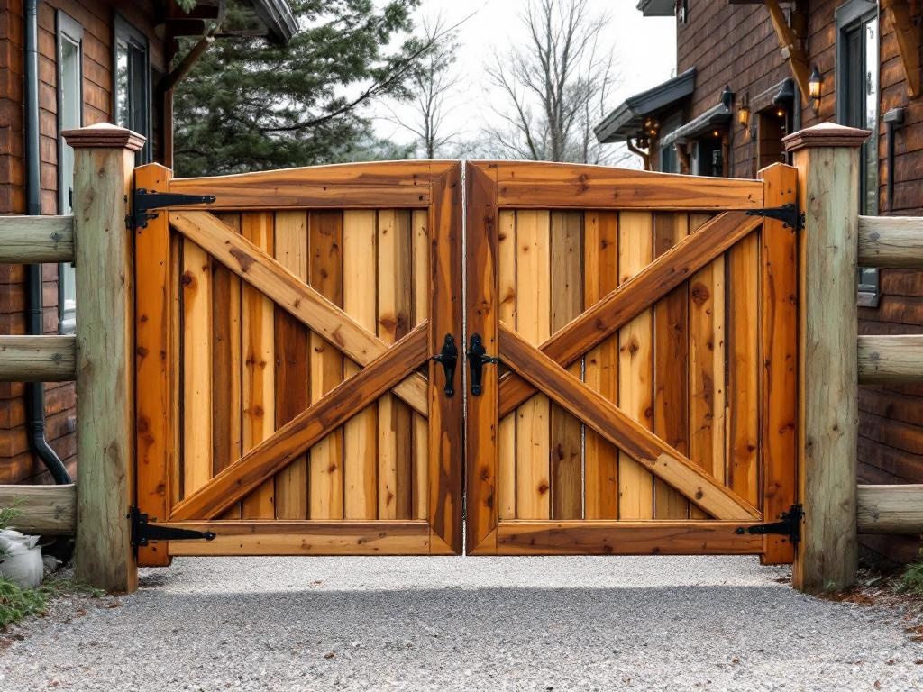 4-foot wooden cross buck fence with X-pattern design for ranch decoration