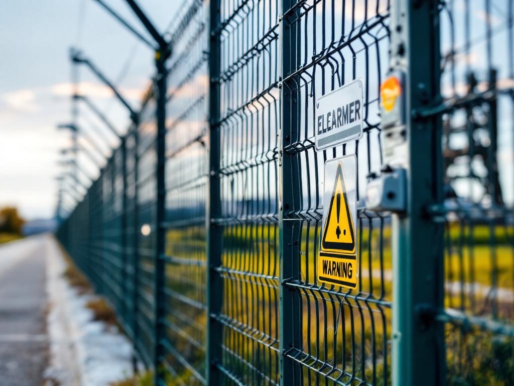 High-voltage electric security fence with alarm integration system