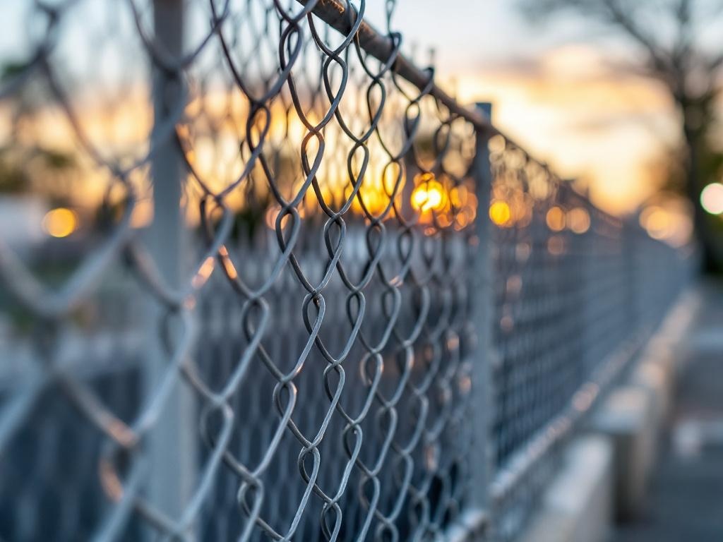 Expanded metal security fence with diamond mesh pattern for industrial use