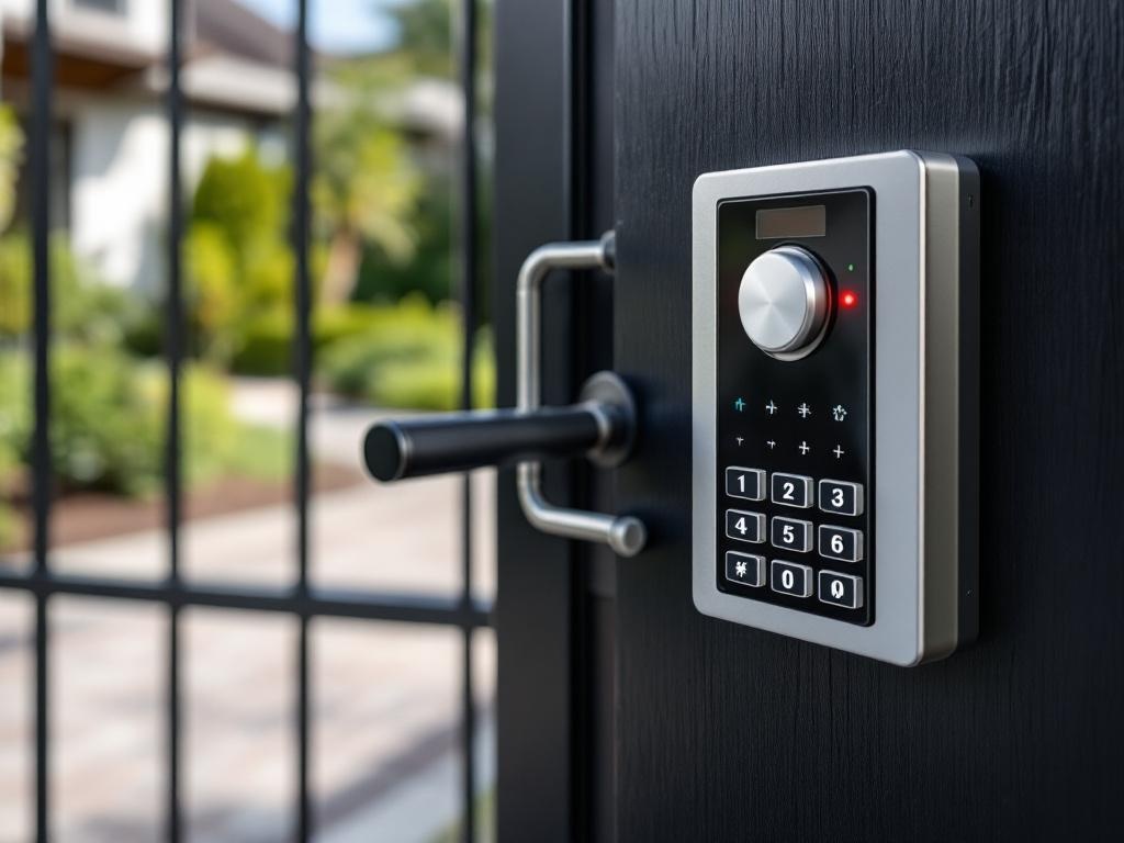 Professional gate opener keypad entry system with weatherproof housing and backlit display