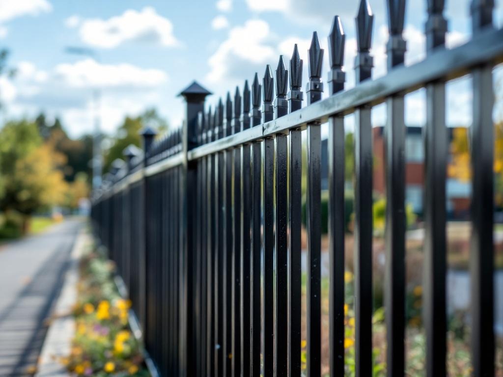 Ornamental security fence protecting school grounds with anti-climb design