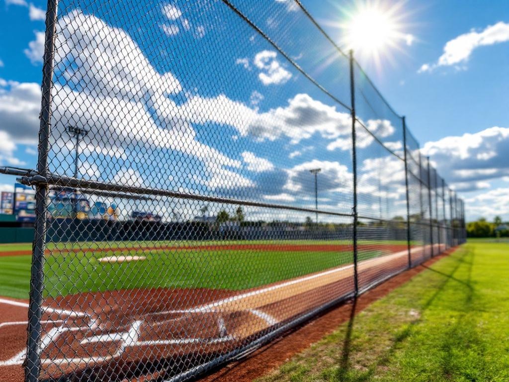 Heavy-duty chain link baseball backstop 20-30 feet high for sports field safety