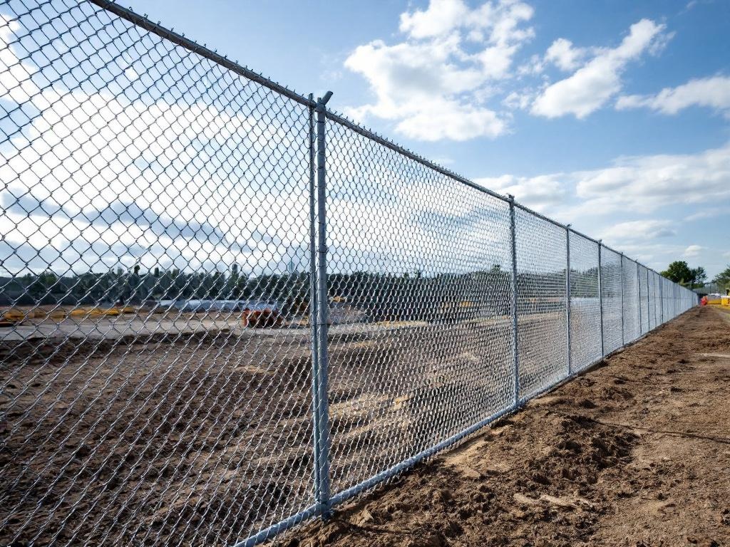 6-foot temporary chain link construction fence panels for site security