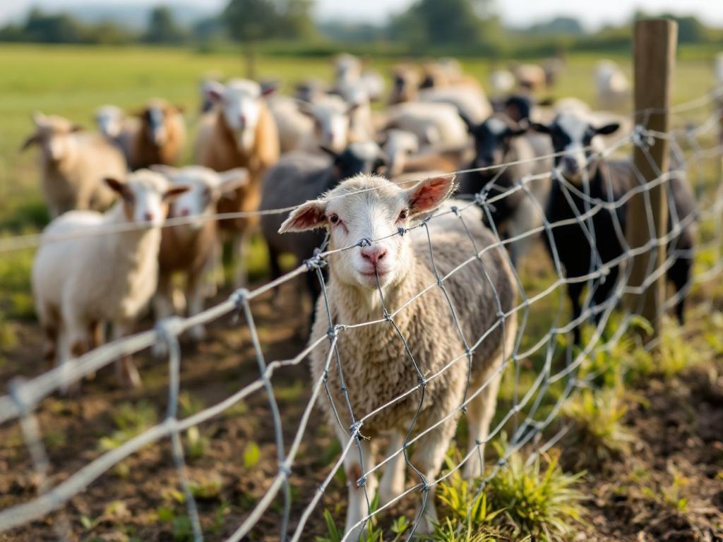 4-foot woven wire field fence with graduated spacing for livestock