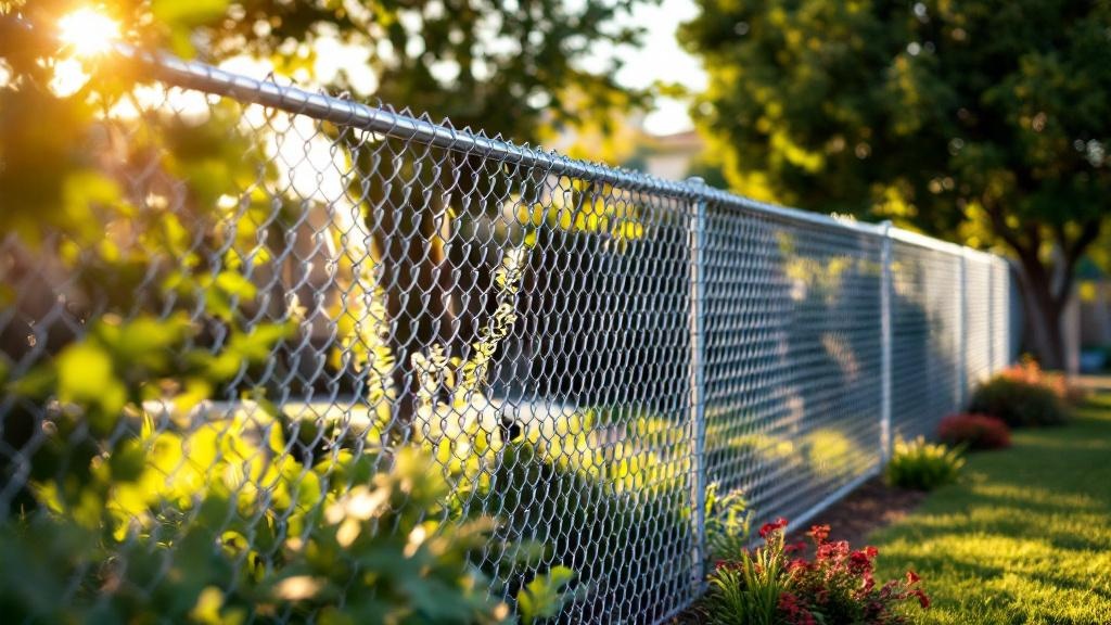 Galvanized chain link fence - 8-foot residential boundary fence installation in San Diego California by professional fence contractor