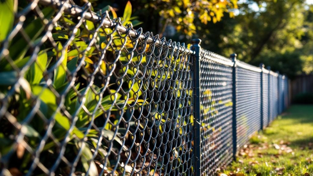 Galvanized chain link fence - 4-foot residential boundary fence installation in Nashville Tennessee by professional fence contractor