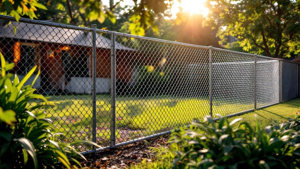 Galvanized chain link fence - 5-foot residential pet fence installation in Nashville Tennessee by professional fence contractor