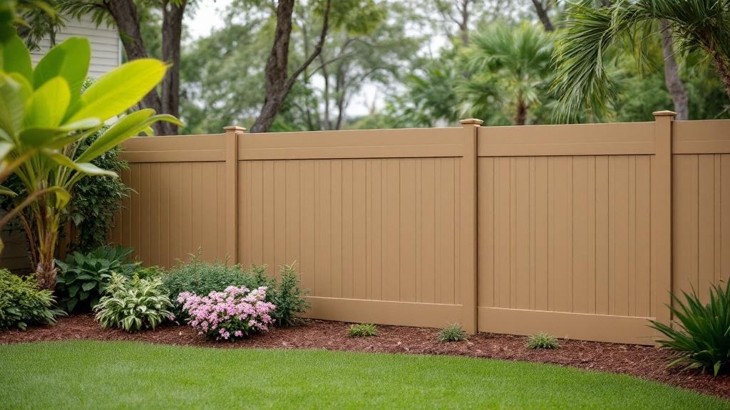 tan vinyl ranch rail fence - 4-foot maintenance-free PVC fence installation in Raleigh North Carolina