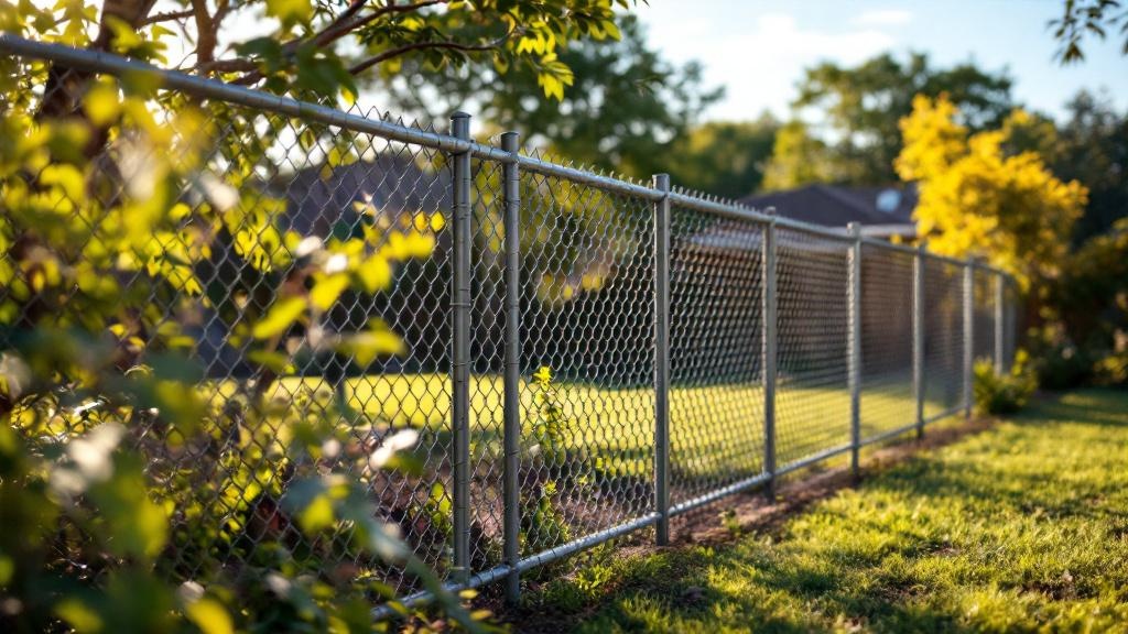 Galvanized chain link fence - 8-foot residential pet fence installation in Austin Texas by professional fence contractor