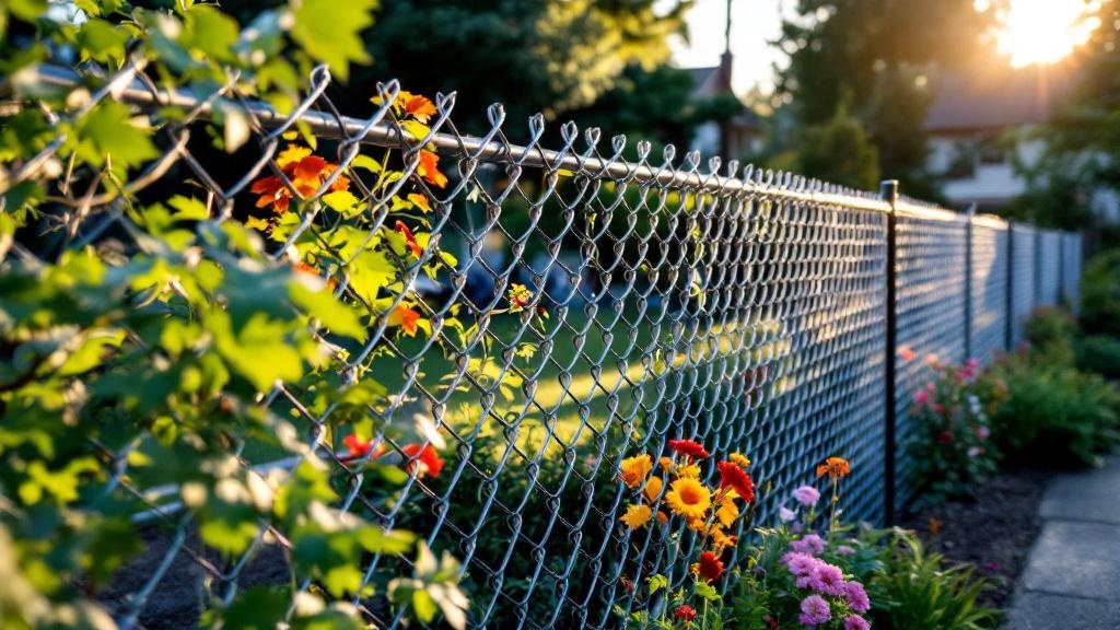 Galvanized chain link fence - 4-foot residential garden fence installation in Seattle Washington by professional fence contractor