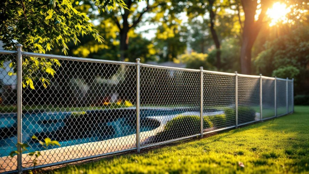Galvanized chain link fence - 4-foot residential pool fence installation in Raleigh North Carolina by professional fence contractor