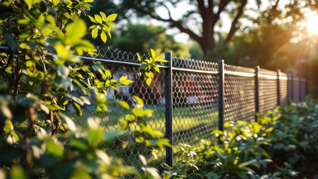 Galvanized chain link fence - 5-foot residential boundary fence installation in Dallas Texas by professional fence contractor