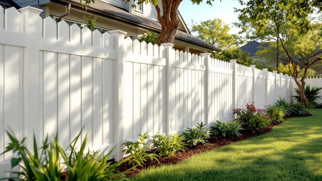 white vinyl picket fence - 4-foot maintenance-free PVC fence installation in Austin Texas