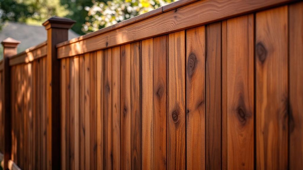 Western Red Cedar dog-ear privacy fence - 6-foot dark walnut stained wood fence installation in Seattle, Washington