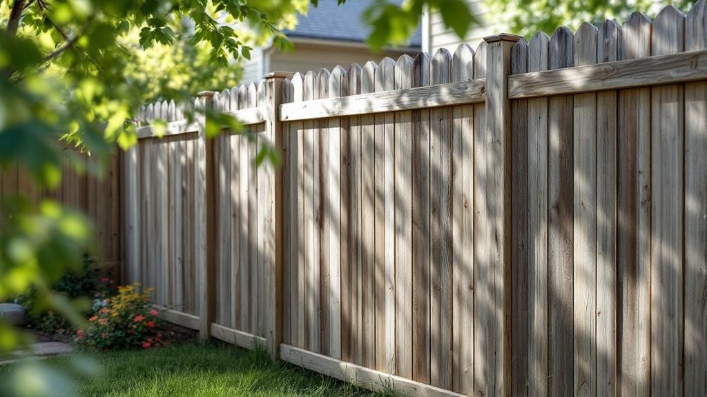 Pressure-Treated Pine board-on-board privacy fence - 6-foot weathered gray stained wood fence installation in Denver, Colorado