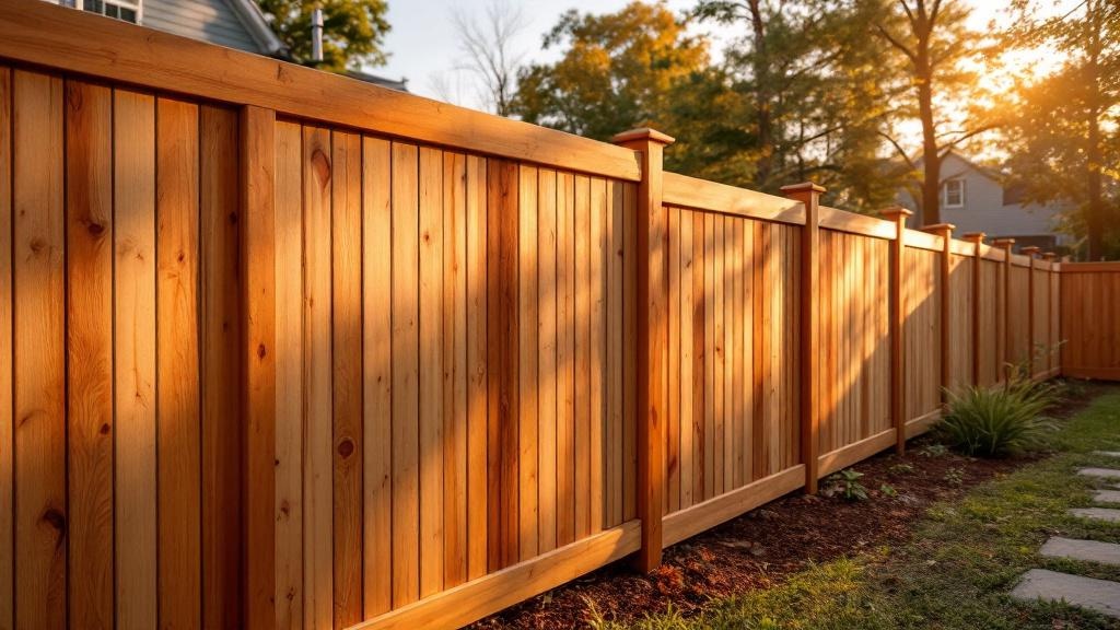 Western Red Cedar board-on-board privacy fence - 6-foot natural cedar stained wood fence installation in Atlanta, Georgia