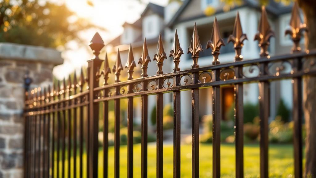 bronze aluminum spear-top ornamental fence - 5-foot decorative metal fence for front yard boundary in Austin, Texas