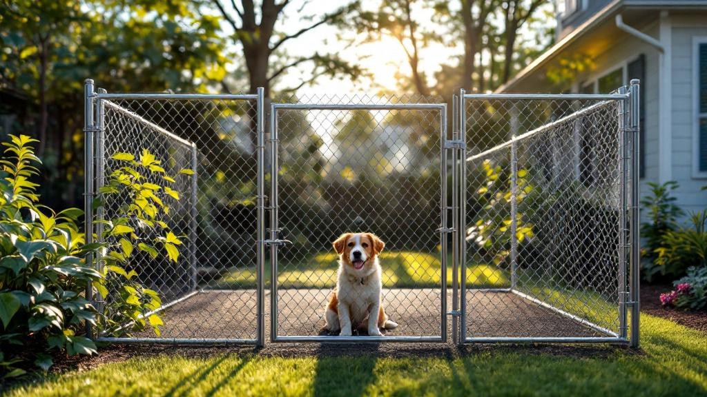 galvanized chain link fence - 4-foot dog fence installation by professional fence contractor in Raleigh, North Carolina