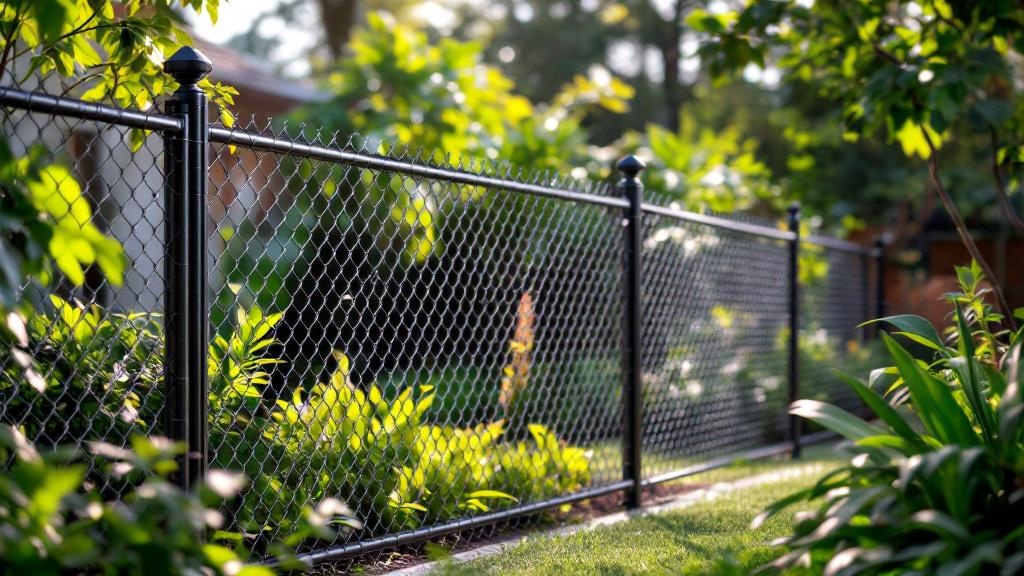 galvanized chain link fence - 8-foot boundary fence installation by professional fence contractor in Raleigh, North Carolina
