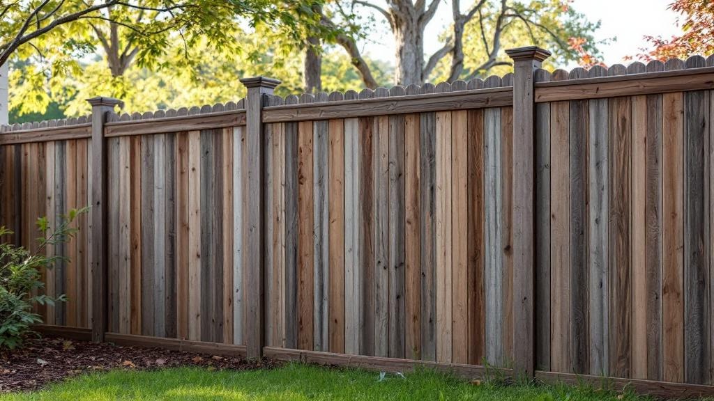Western Red Cedar board-on-board privacy fence - 8-foot weathered gray stained wood fence installation in Raleigh, North Carolina