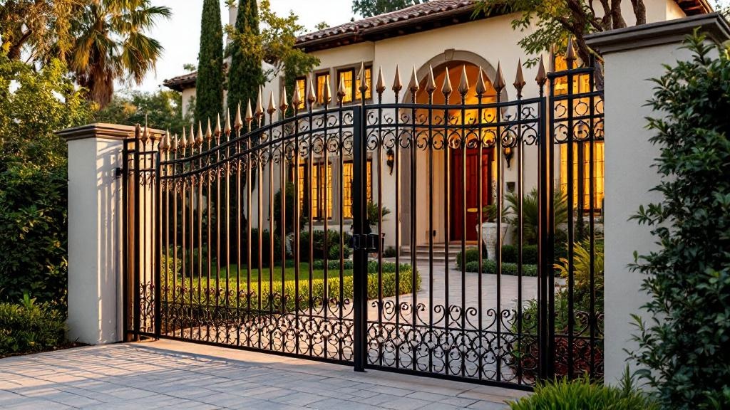 bronze aluminum spear-top ornamental fence - 5-foot decorative metal fence for front yard boundary in San Diego, California