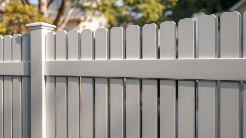 gray vinyl picket fence - 4-foot maintenance-free PVC fence installation in Portland, Oregon
