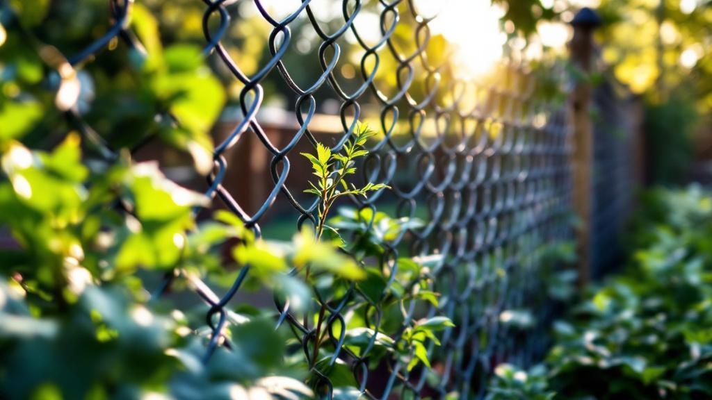 galvanized chain link fence - 8-foot boundary fence installation by professional fence contractor in Raleigh, North Carolina