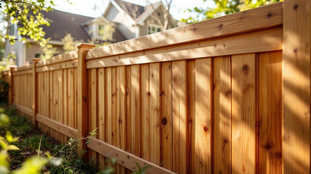 Pressure-Treated Pine dog-ear privacy fence - 6-foot natural cedar stained wood fence installation in Charlotte, North Carolina
