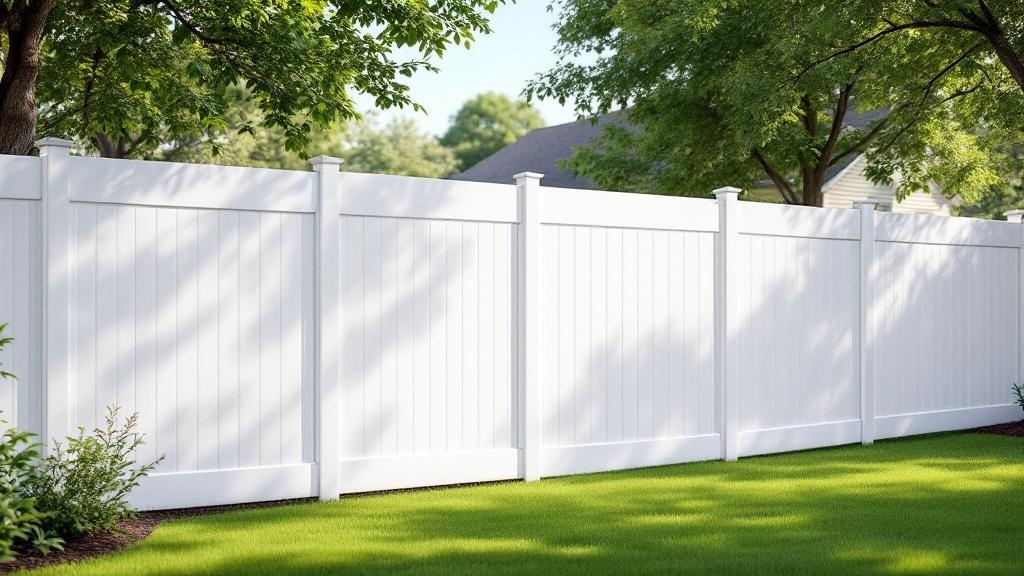 white vinyl full privacy fence - 6-foot maintenance-free PVC fence installation in Austin, Texas