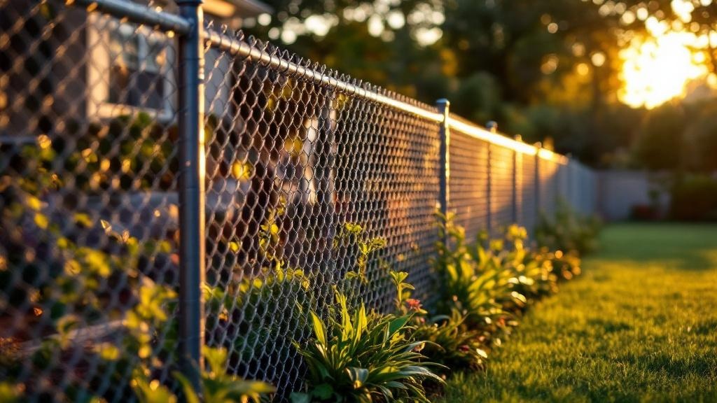 galvanized chain link fence - 8-foot boundary fence installation by professional fence contractor in Charlotte, North Carolina