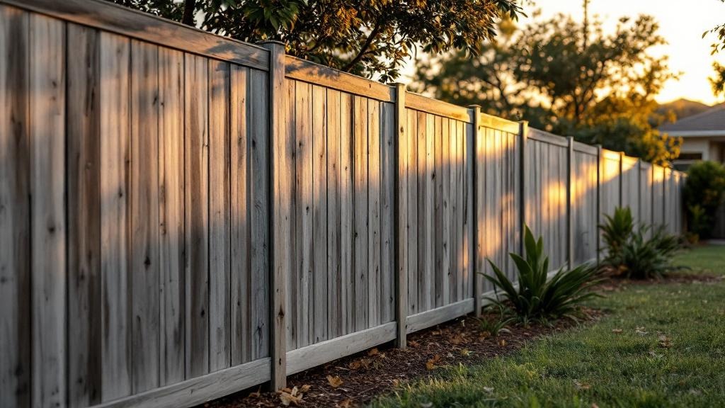 Pressure-Treated Pine board-on-board privacy fence - 8-foot weathered gray stained wood fence installation in Miami, Florida