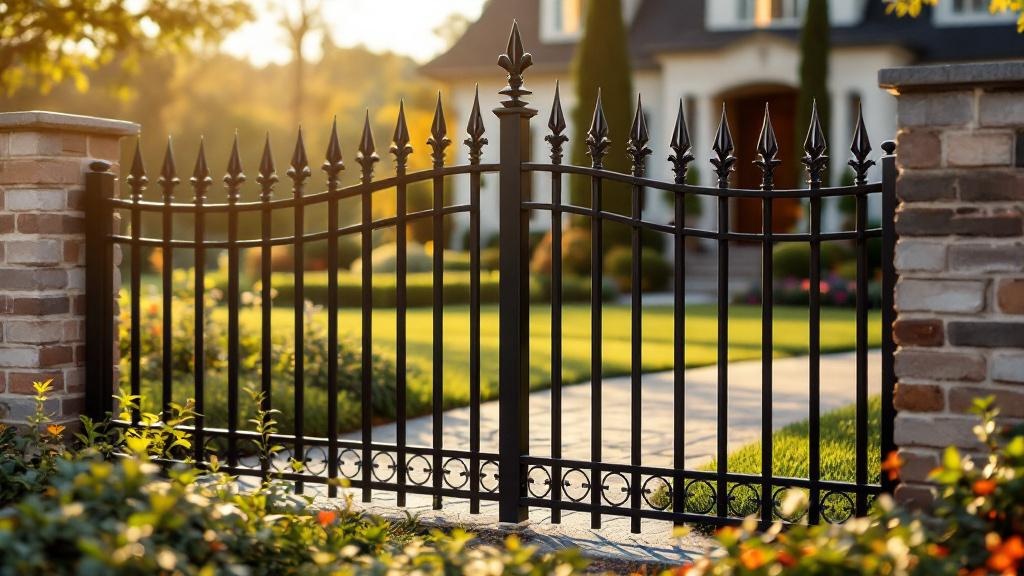 bronze aluminum spear-top ornamental fence - 5-foot decorative metal fence for front yard boundary in Nashville, Tennessee