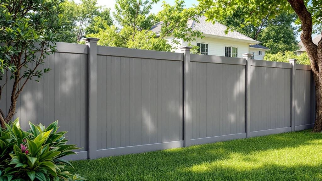 gray vinyl semi-privacy fence - 6-foot maintenance-free PVC fence installation in Dallas, Texas