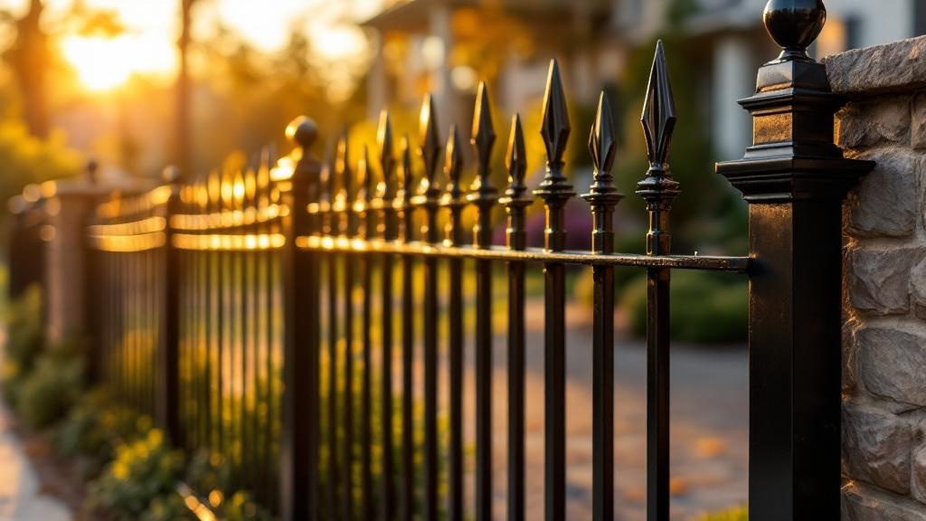 black aluminum spear-top ornamental fence - 5-foot decorative metal fence for property perimeter in Nashville, Tennessee