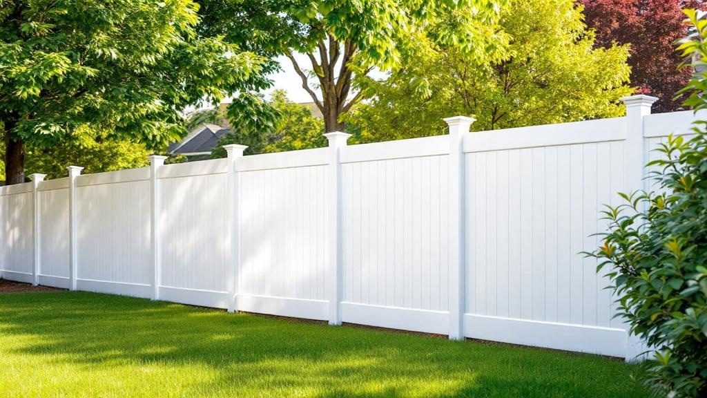 white vinyl full privacy fence - 6-foot maintenance-free PVC fence installation in Portland, Oregon