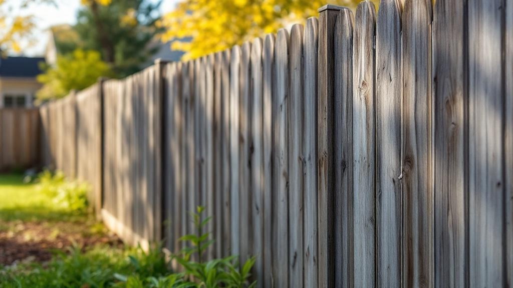 Pressure-Treated Pine dog-ear privacy fence - 6-foot weathered gray stained wood fence installation in Charlotte, North Carolina