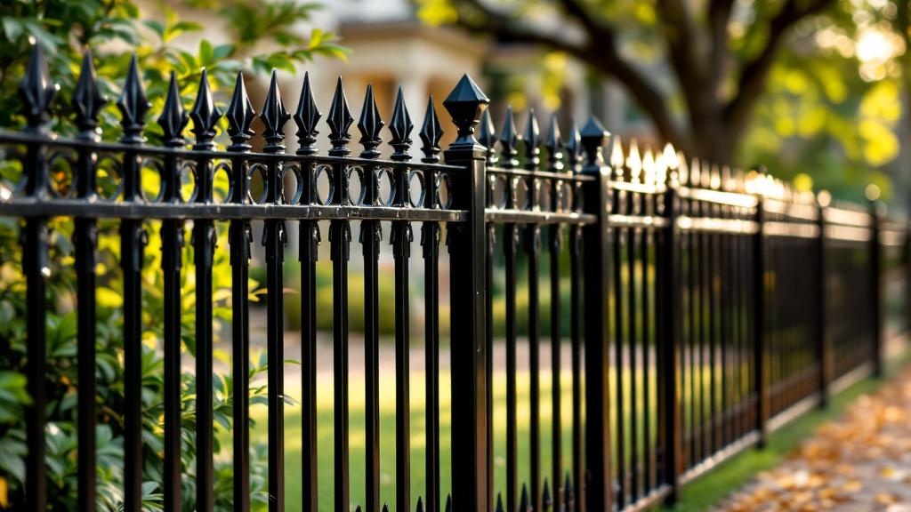 black aluminum spear-top ornamental fence - 4-foot decorative metal fence for property perimeter in Dallas, Texas