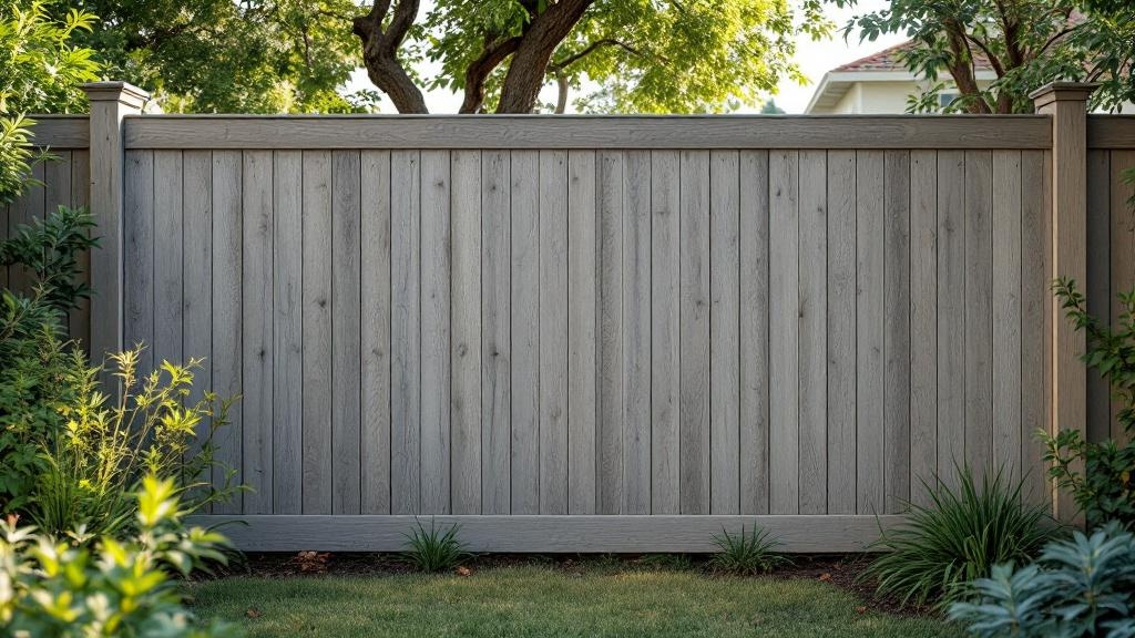 Pressure-Treated Pine shadowbox privacy fence - 6-foot weathered gray stained wood fence installation in San Diego, California