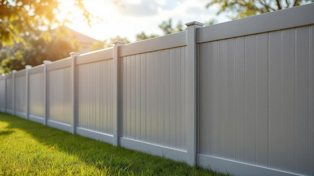 gray vinyl semi-privacy fence - 6-foot maintenance-free PVC fence installation in Miami, Florida