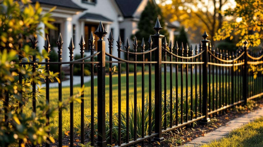 bronze aluminum spear-top ornamental fence - 5-foot decorative metal fence for property perimeter in Nashville, Tennessee