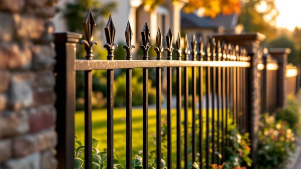 bronze aluminum spear-top ornamental fence - 4-foot decorative metal fence for property perimeter in Portland, Oregon