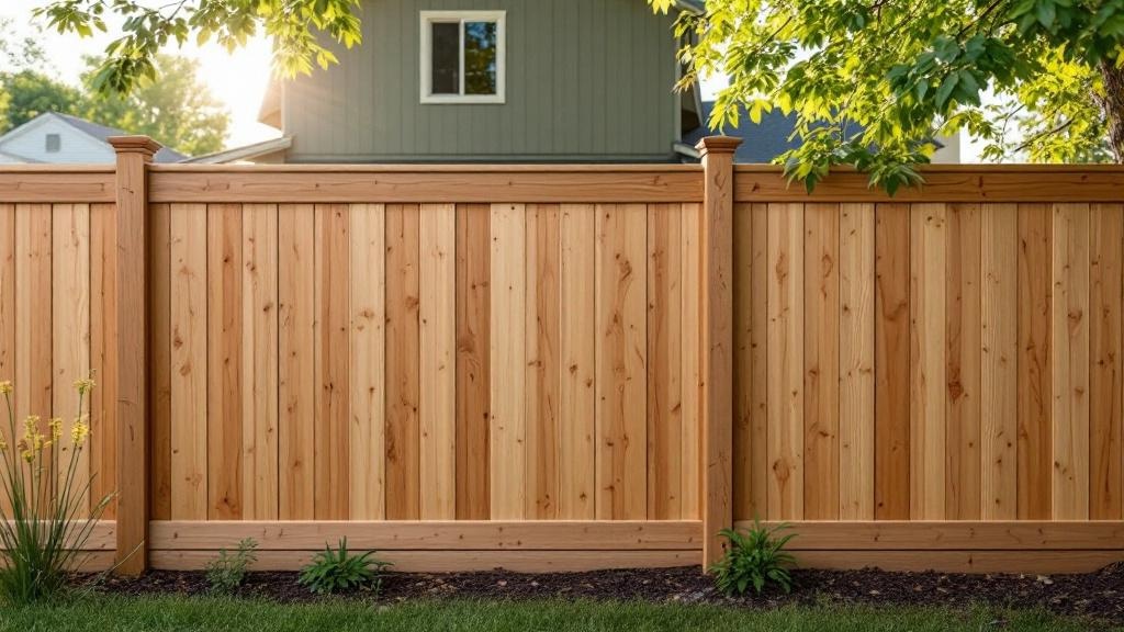 Pressure-Treated Pine shadowbox privacy fence - 8-foot natural cedar stained wood fence installation in Denver, Colorado