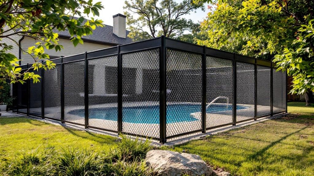 Austin chain link fence contractor - quality black vinyl-coated chain link work