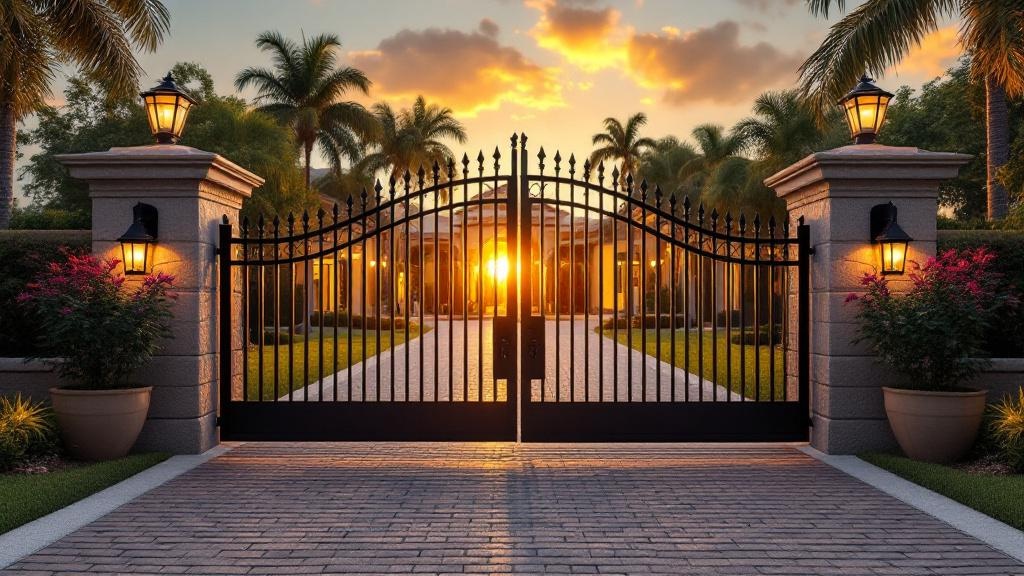 steel driveway gate for property entrance in Florida