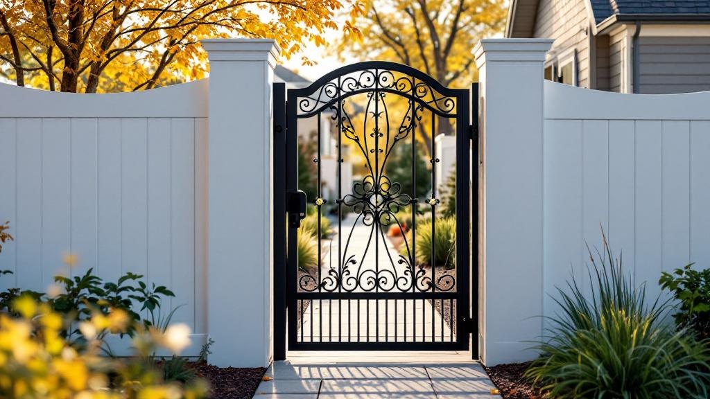 wrought iron matching fence panel - professional installation by fence contractor in Salt Lake City, Utah
