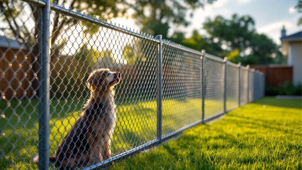 Professional chain link fence installation in Tampa - backyard pet containment