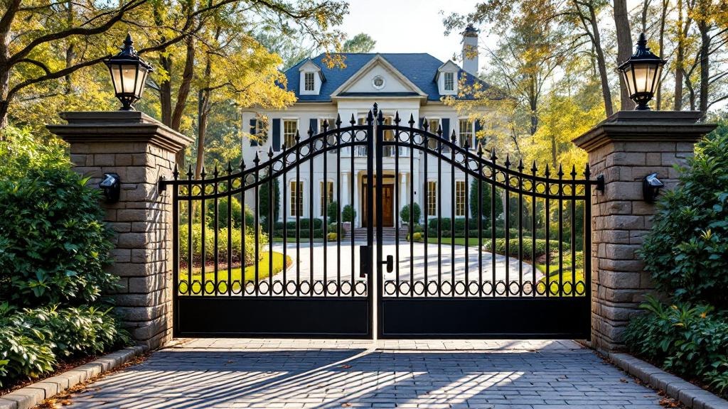 Professional driveway gate installation in Atlanta - property entrance